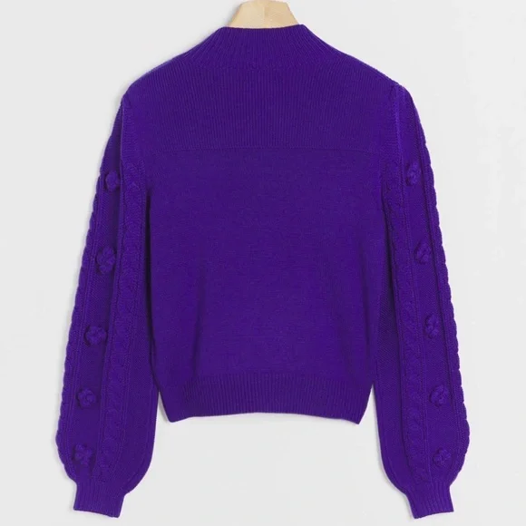 NWT Anthropologie Maeve Mock Neck Sweater Purple Size M Medium - Picture 2 of 5